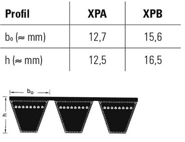 Kraftband, Zeichnung Kraftband XPA, XPB